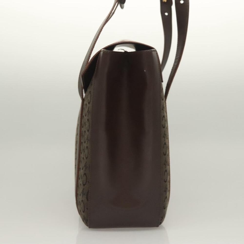 CELINE C Macadam Canvas Hand Bag Brown Gold - Picture 4 of 12